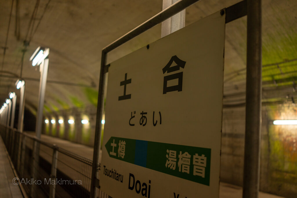 日本一のモグラ駅、上越線土合駅の下りホーム