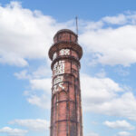 旧中山道・深谷宿の名残を残す　造り酒屋の赤レンガ煙突