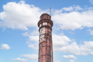 旧中山道・深谷宿の名残を残す　造り酒屋の赤レンガ煙突