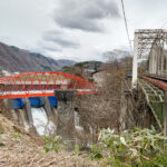 大糸線「第一姫川橋梁」と仲間たち　早春の白馬村土木遺産