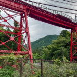 奥多摩の赤いトレッスル橋　奥澤橋梁