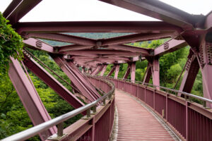 鶴仙渓を龍がゆく　逆三弦トラスの「あやとりはし」