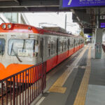 被災した田川橋梁復活　松本駅留置の車両が一番列車